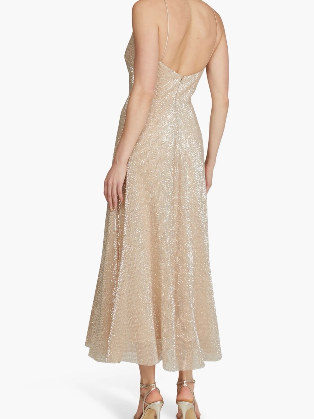 Halston Denise Sequin Sleeveless Gown sz 14 - Picture 2 of 3